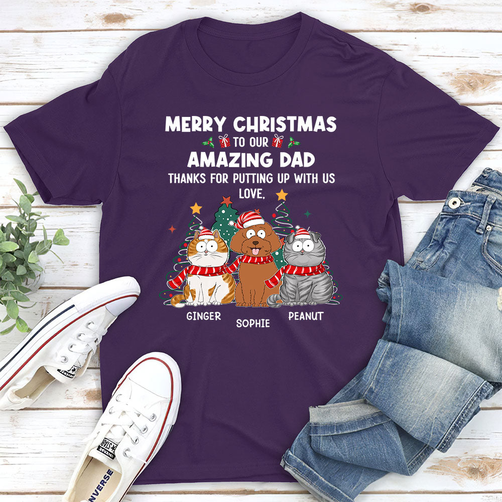 Putting Up With Us - Personalized Custom Unisex 5.3 oz T-shirt for Pet Lovers