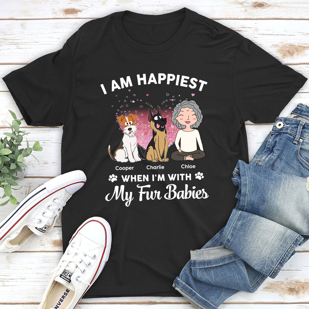 I'm Happiest - Personalized Custom Unisex 5.3 oz T-shirt for Pet Lovers