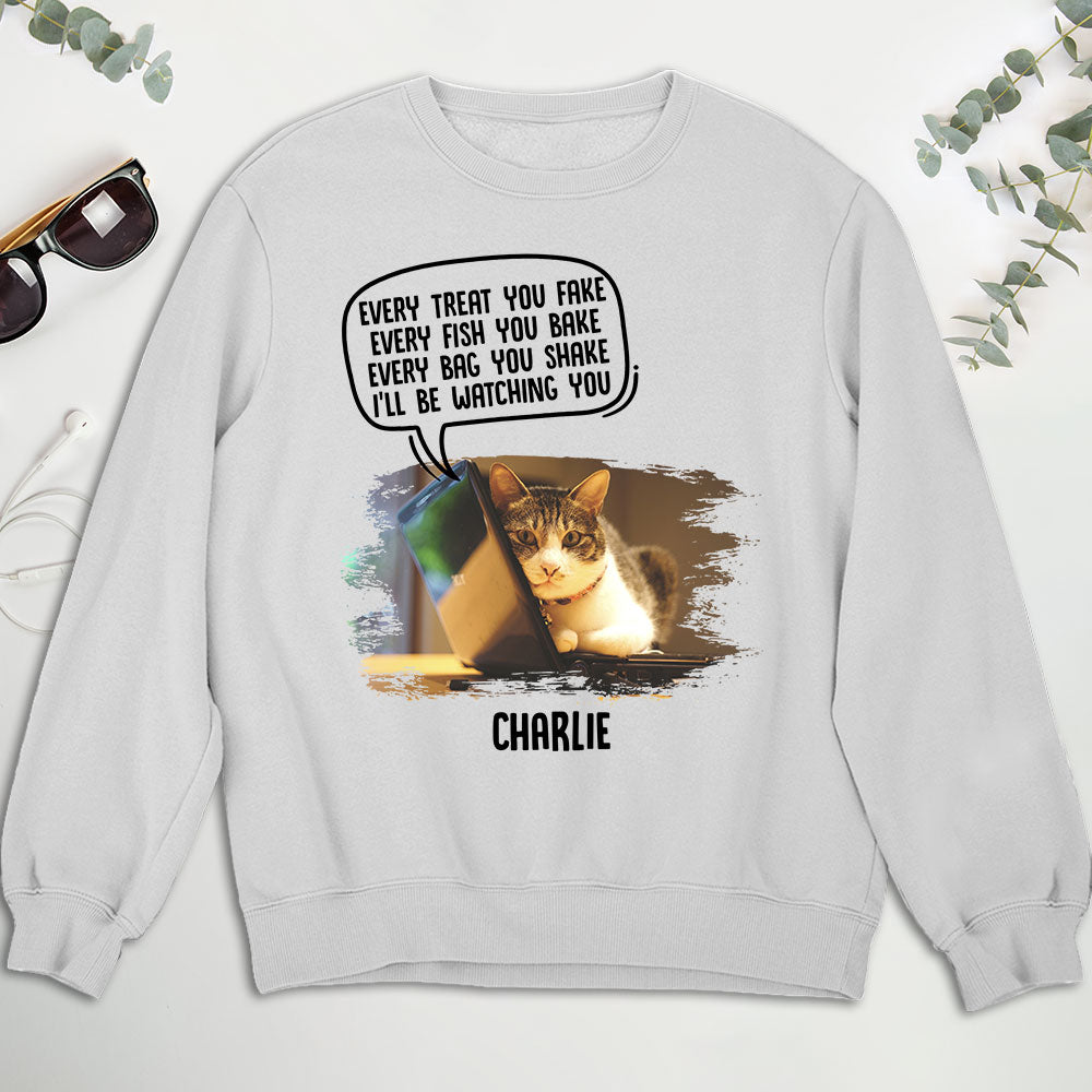 Unique Personalized 'Watching You Cat Butt' Unisex Custom Sweatshirt