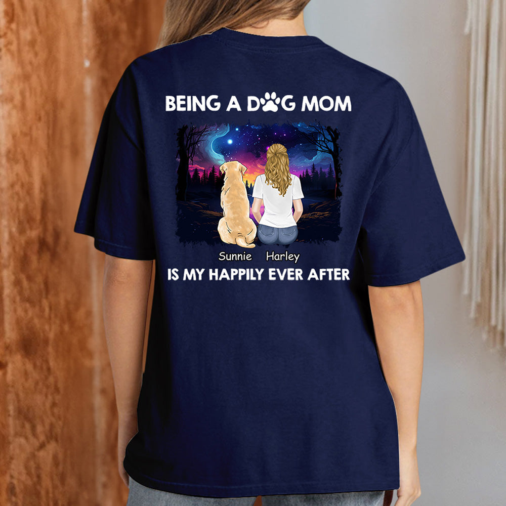 Happy Mom Together - Personalized Custom Unisex Cotton Blend T-shirt for Pet Lovers
