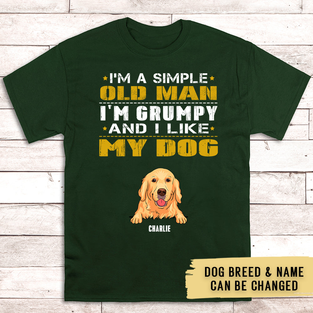 Old Man Grumpy - Personalized Custom Unisex 5.3 oz T-shirt for Pet Lovers
