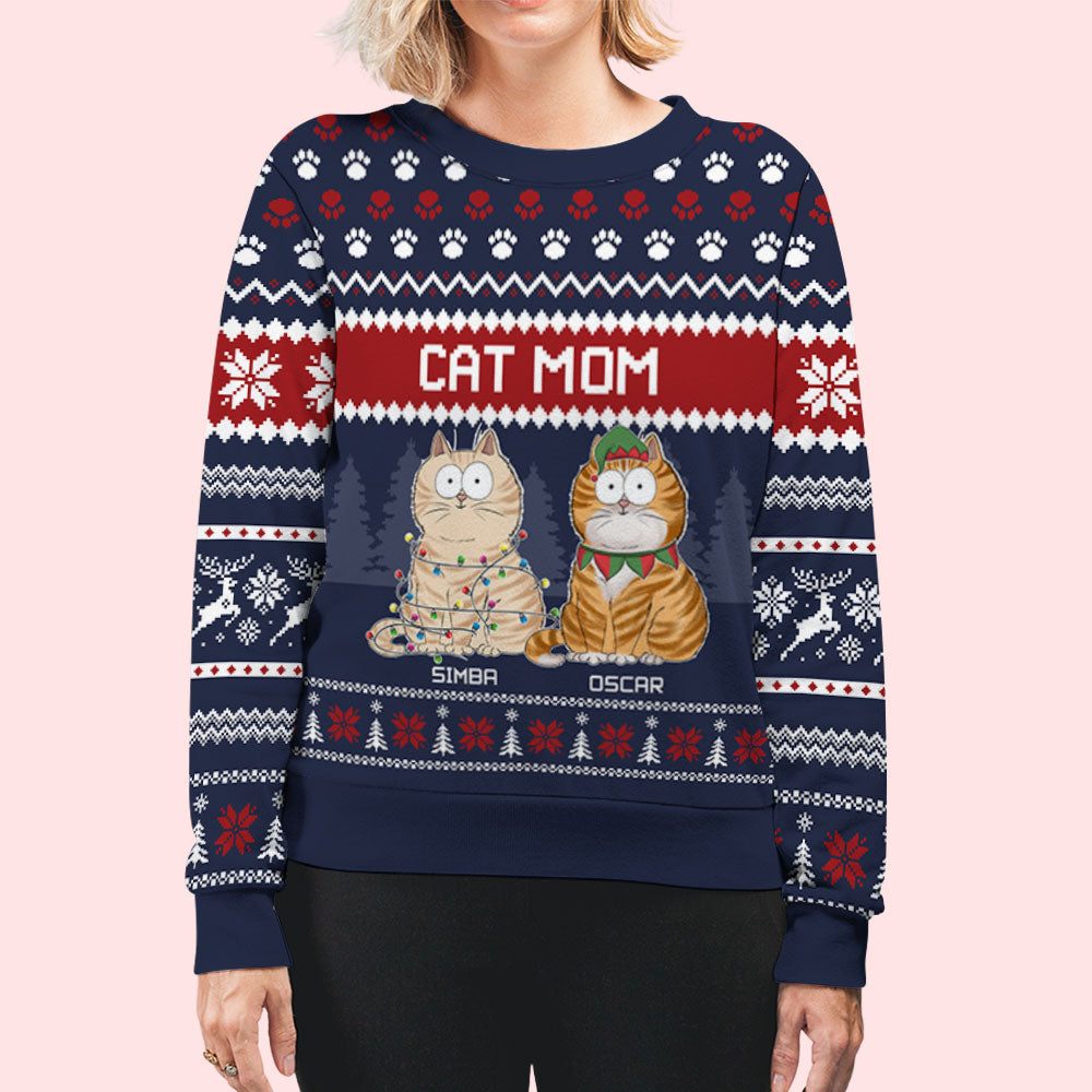 Funny Customizable Cat Grandma All-Over-Print Unisex Sweatshirt - Ideal Gift for Pet Lovers