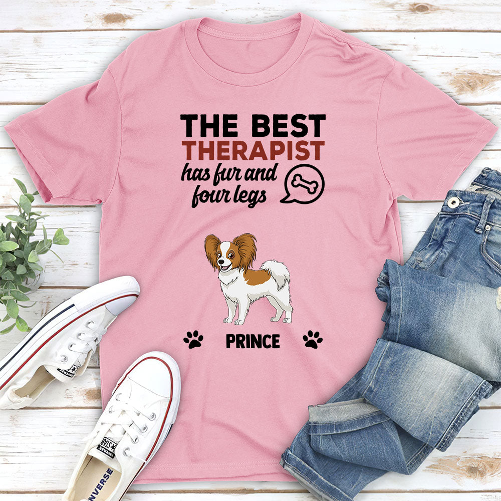 My Best Therapist - Personalized Custom Unisex 5.3 oz T-shirt for Pet Lovers