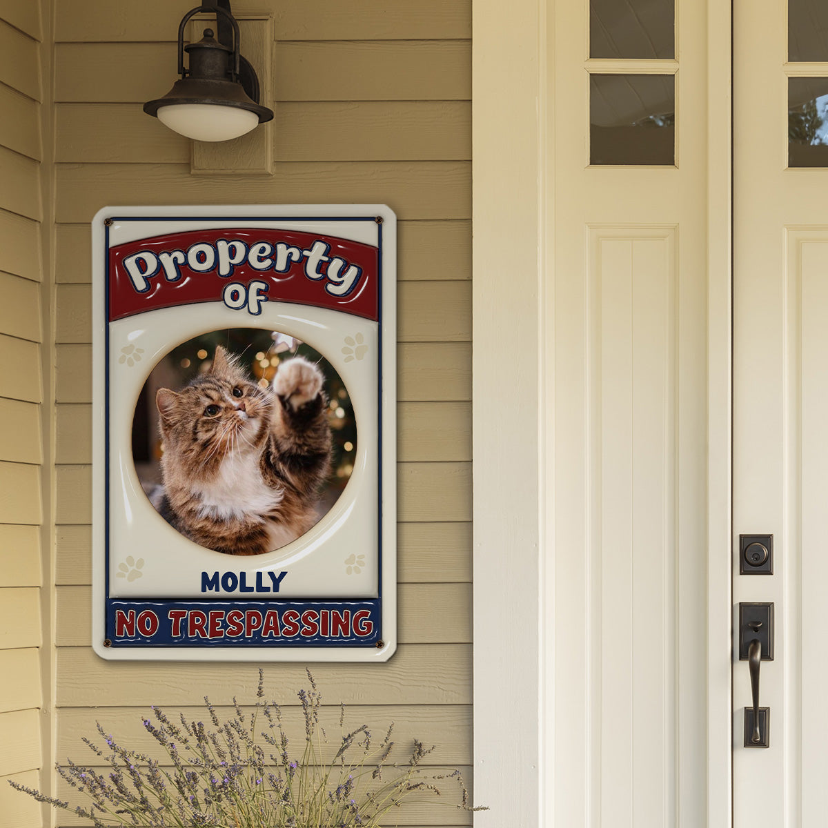 Exclusive Personalized Custom 3D Inflated Effect No Trespassing Version Metal Photo Sign