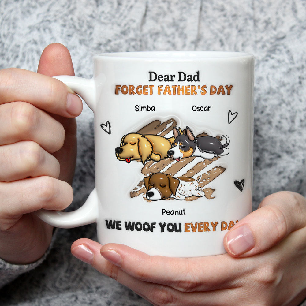 Daily Woof Love - Personalized Custom 3D Inflated Effect 11oz and 15oz Ceramic Mug