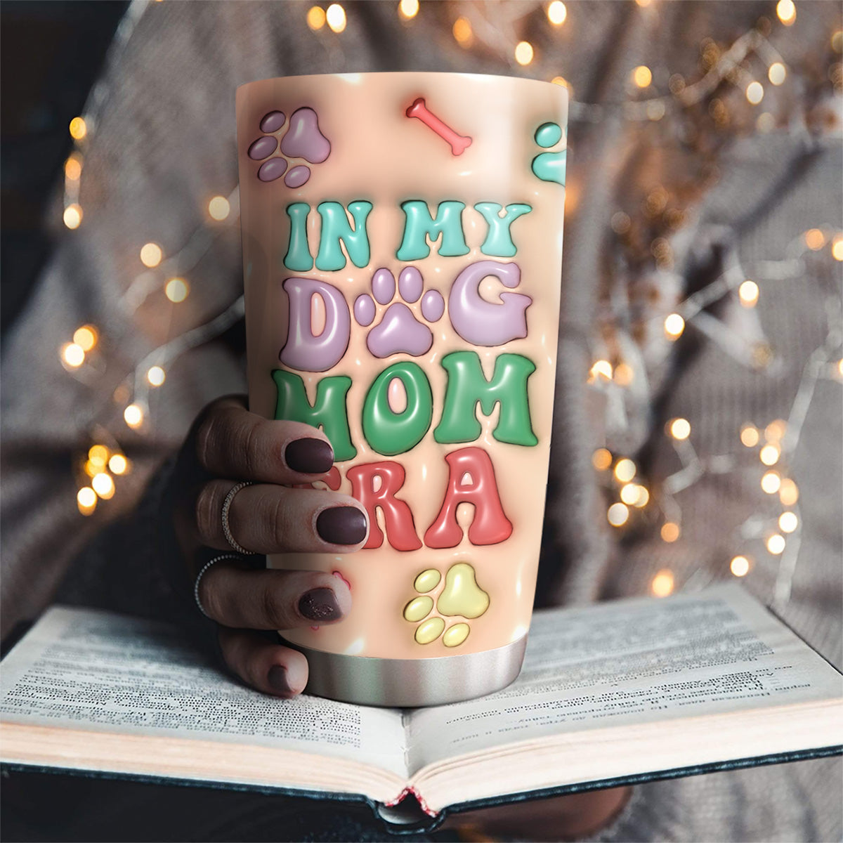 Dog Mom Era - Stylish Personalized Custom 3D Inflated Effect 20oz Stainless Steel Tumbler