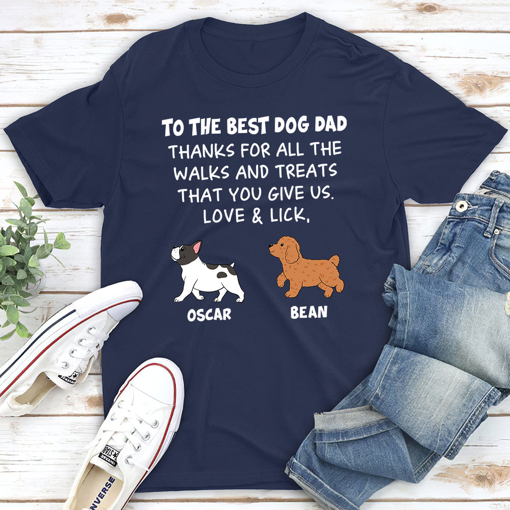 Walking Dog - Personalized Custom Unisex 5.3 oz T-shirt for Pet Lovers