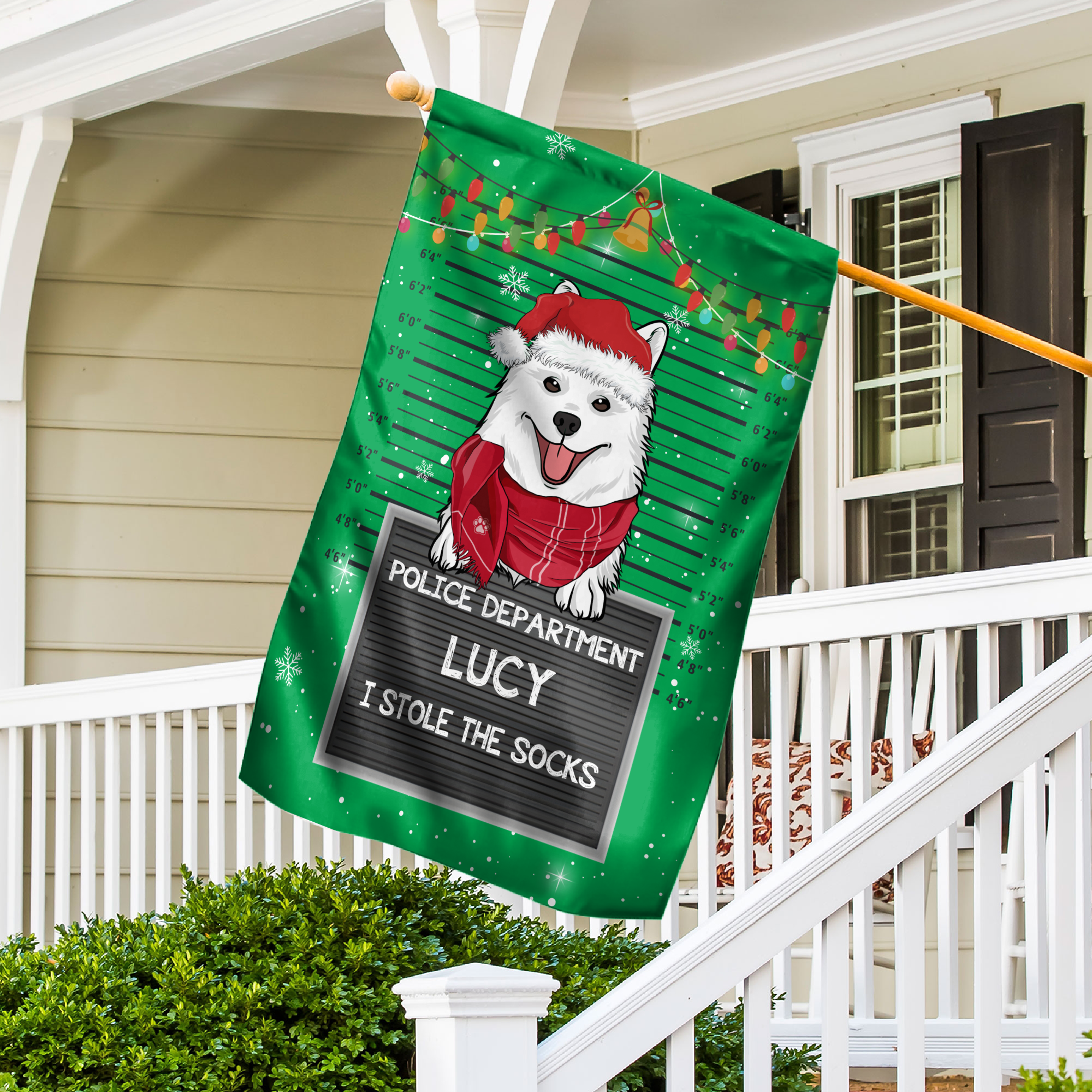 Dog Offence Christmas - Personalized Custom Christmas Garden Flag for Lawn Decor - 12' x 18', 28' x 40'
