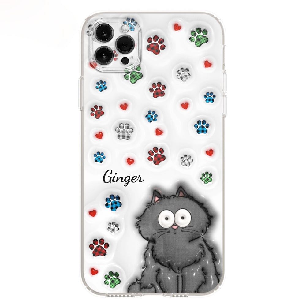 Charming Personalized Custom 3D Inflated Effect Phone Case for Lovely Cat Lovers