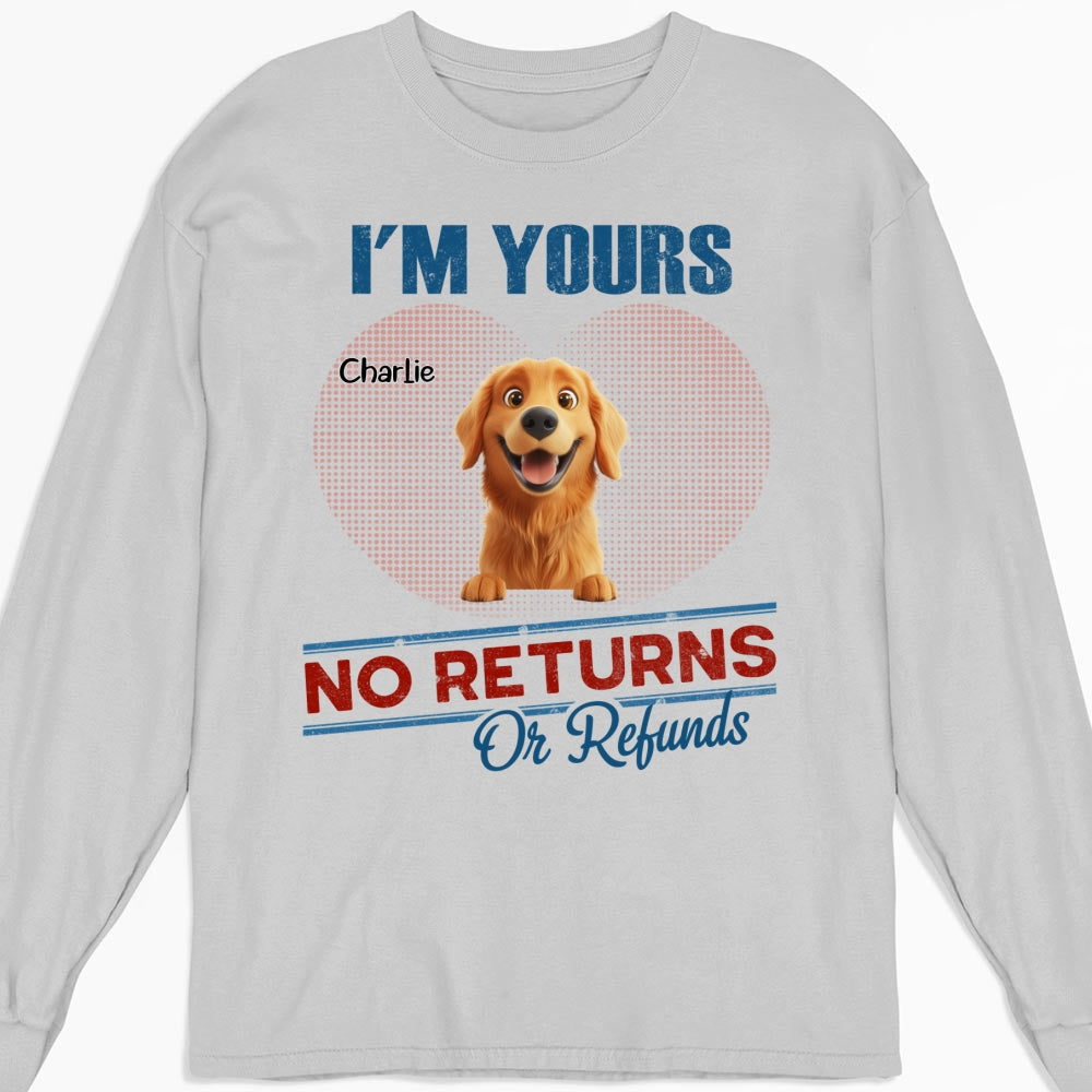 No Returns Or Refunds Personalized Custom Long Sleeve Kids T-shirt - Ideal Gift for Pet Lovers