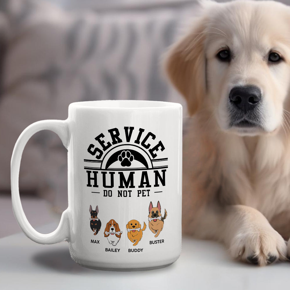 Unique Personalized Custom 'Service Human, Do Not Pet' Coffee Mug for Pet Lovers