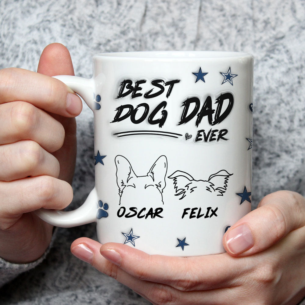 Top-Rated Personalized Custom 3D Inflated Effect Mug for Dog Dads