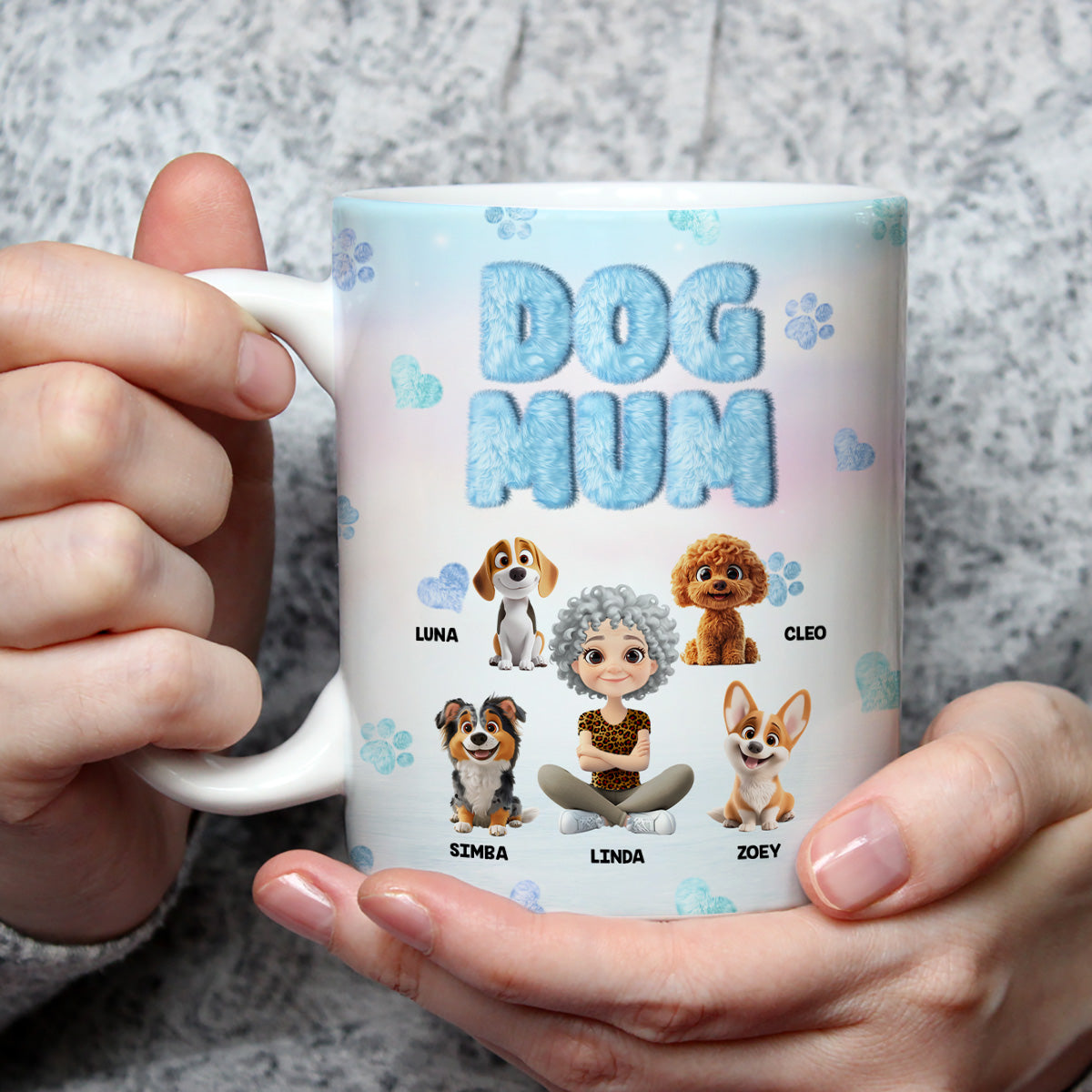 Fluffy Dog Mom - Exquisite Personalized Custom 3D Inflated Effect Ceramic Mug (11oz & 15oz)