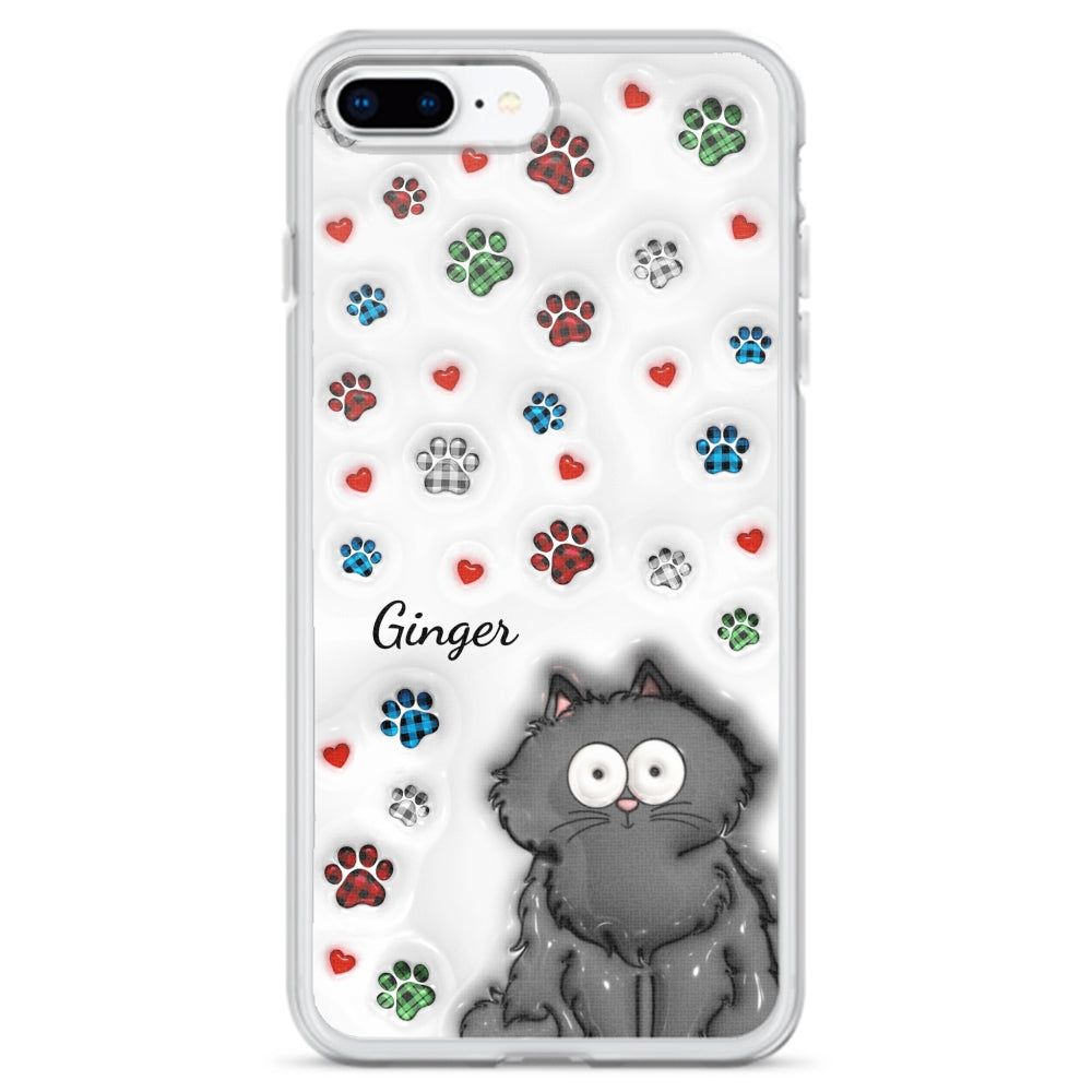 Charming Personalized Custom 3D Inflated Effect Phone Case for Lovely Cat Lovers