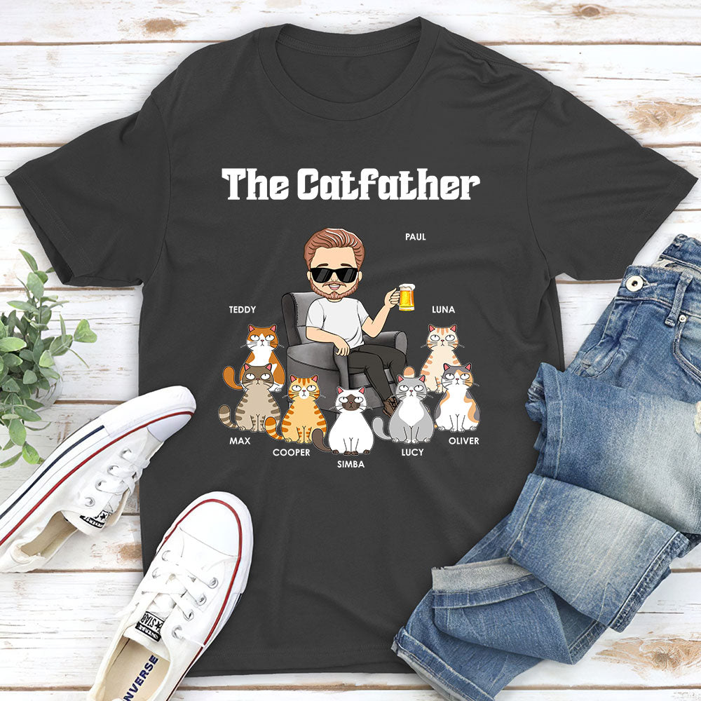 The Catfather - Personalized Custom Fluorescent Unisex T-shirt for Pet Lovers