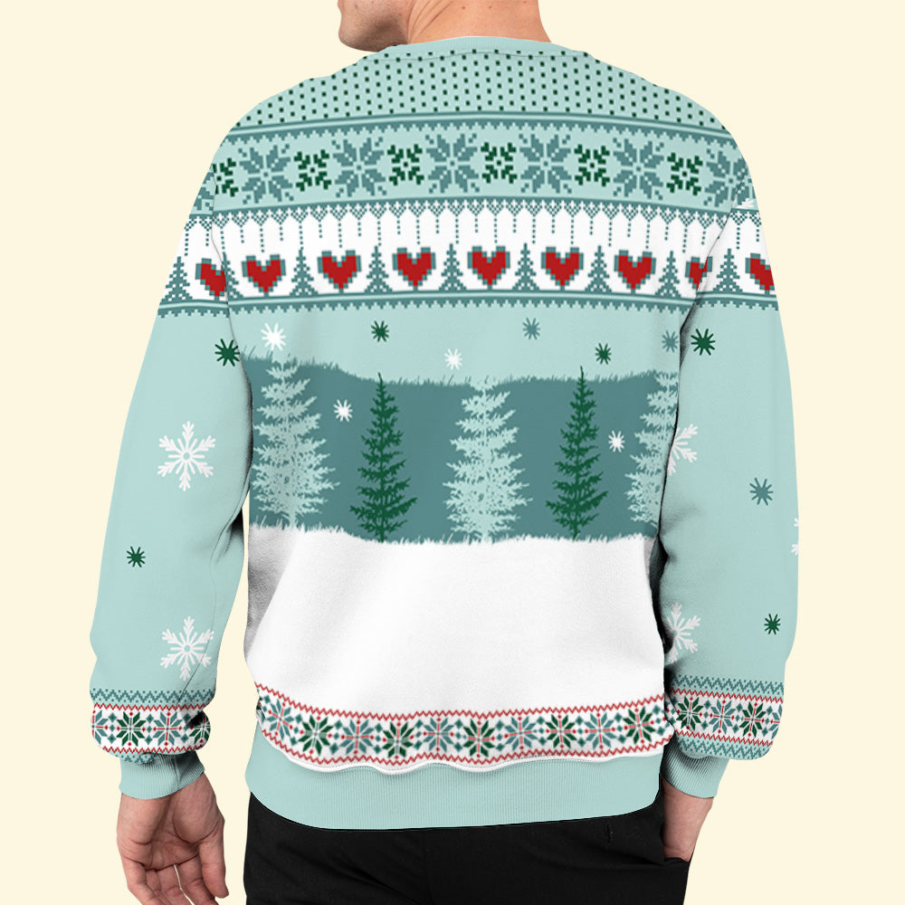 Cozy Winter Personalized Custom All-Over-Print Dog Mom Sweatshirt - Ideal Gift for Dog Lovers