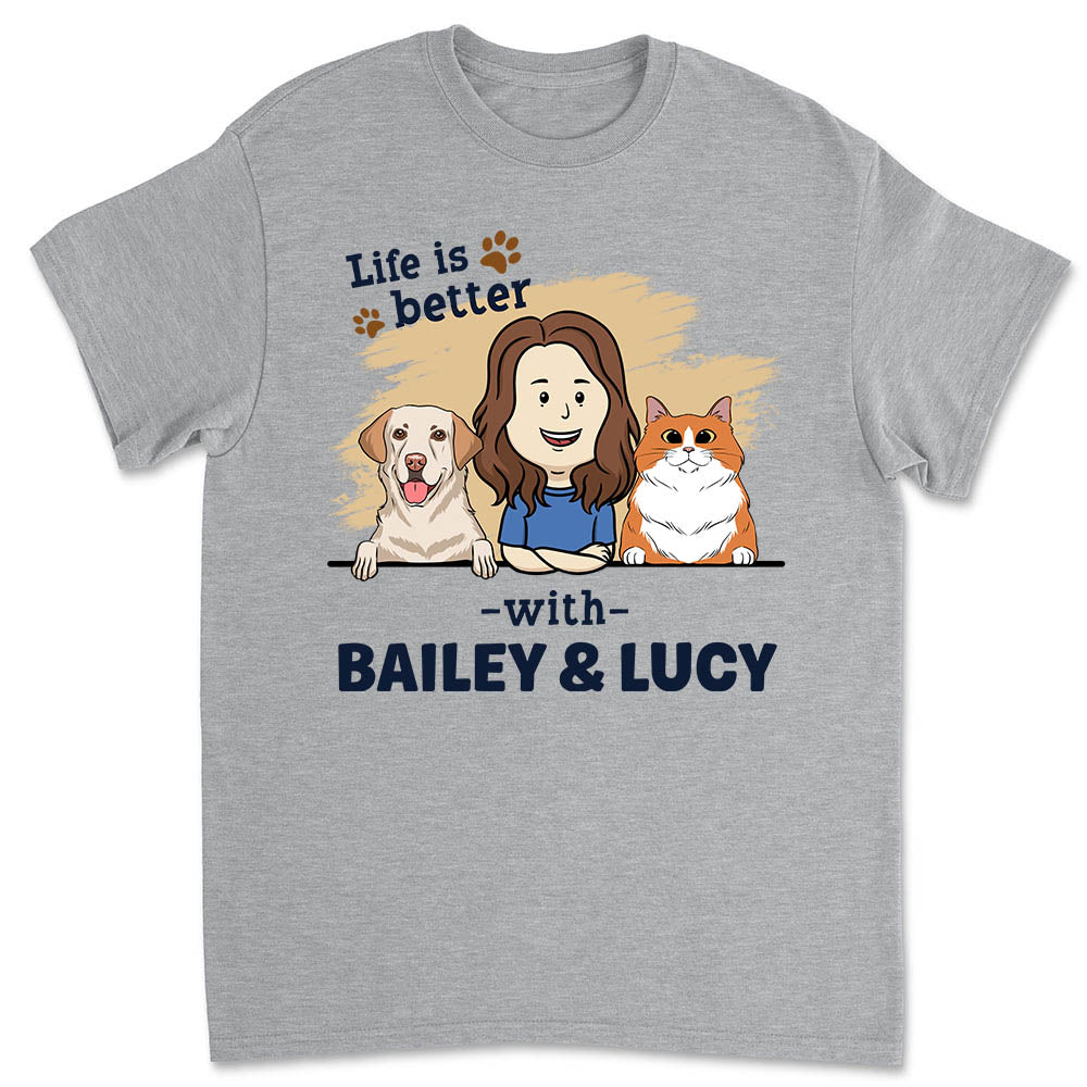 With Pet - Personalized Custom Unisex 5.3 oz T-shirt for Pet Lovers