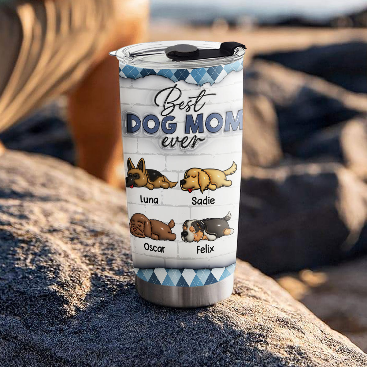 Best Dog Parents - Personalized Custom 3D Inflated Effect 20oz Stainless Steel Tumbler for Ultimate Drink Insulation