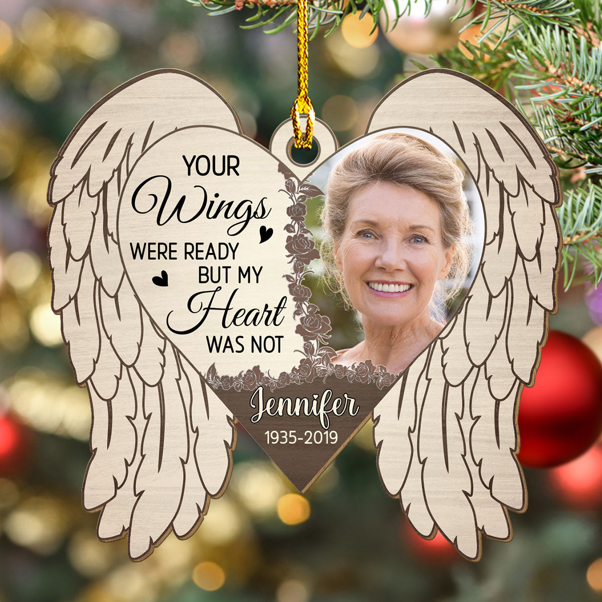 The Wings - Personalized Custom Single - Layered Wood Ornament for Heartfelt Gifting
