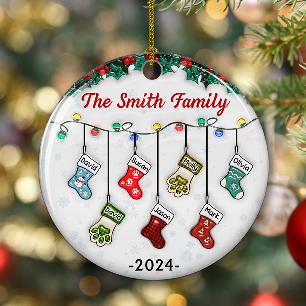 Unique Personalized Custom 3D Inflated Effect Premium White Ceramic Christmas Ornament