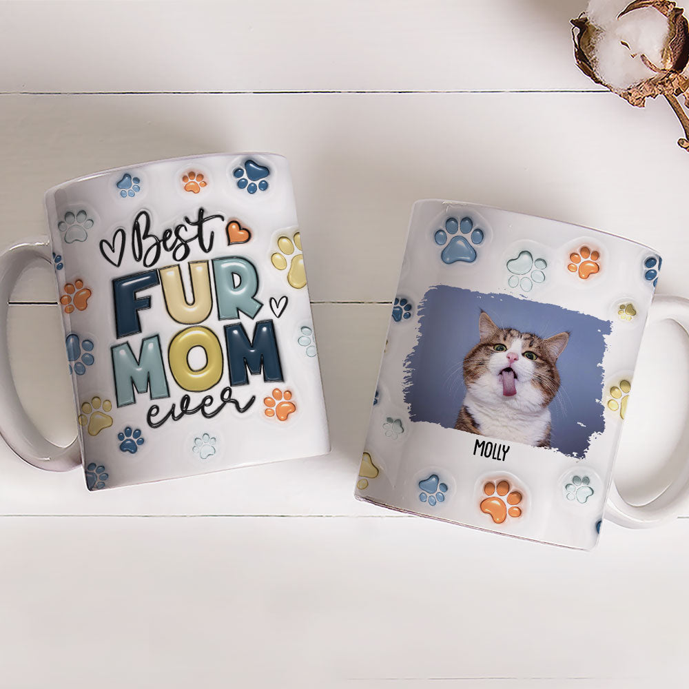 World's Best Fur Dad - Personalized Custom 3D Inflated Effect Ceramic Mug (11oz & 15oz)