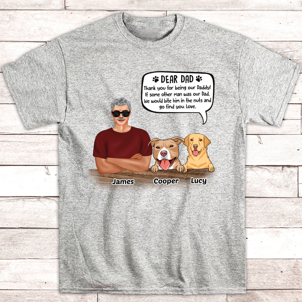 Dear Dad - Personalized Custom Unisex 5.3 oz T-shirt for Pet Lovers