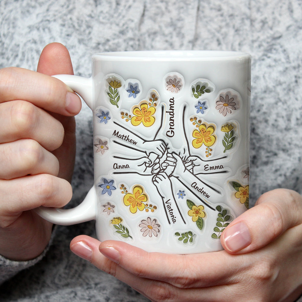 Personalized Custom 3D Inflated Effect Ceramic Mug - Hold Hands and Hearts with Every Sip