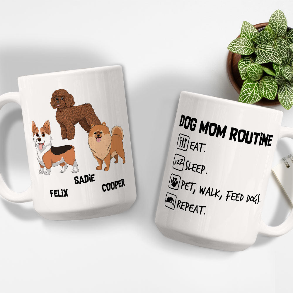 Personalized Custom Dog Dad Routine Coffee Mug - Ideal Gift for Pet Lovers