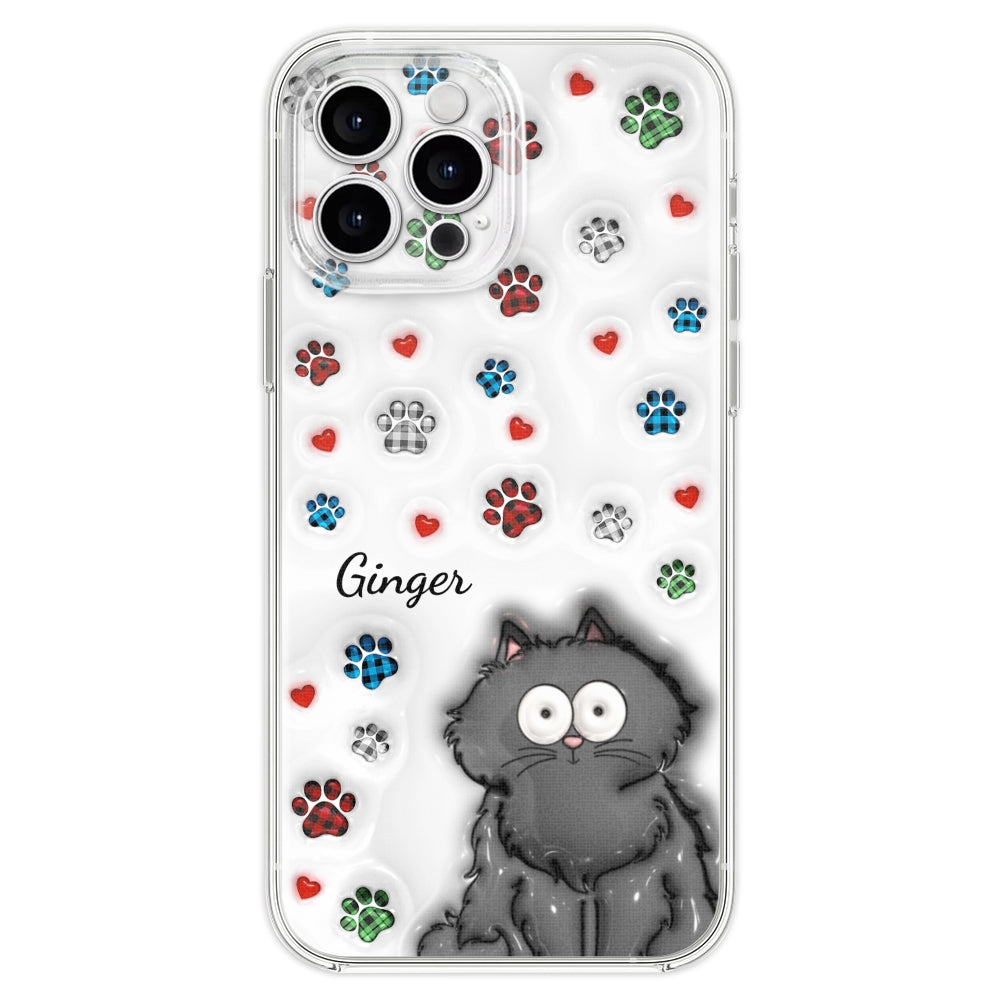 Charming Personalized Custom 3D Inflated Effect Phone Case for Lovely Cat Lovers