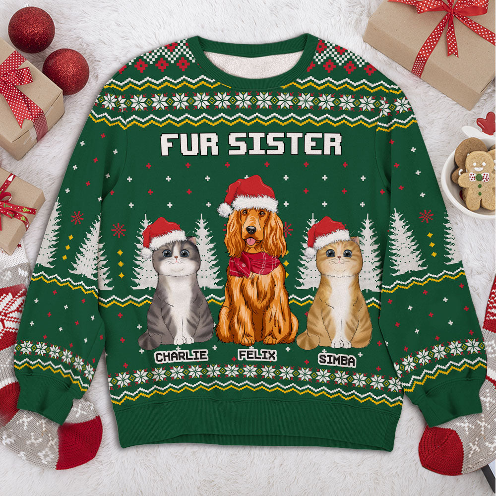 Christmas Personalized Custom Kids All-Over-Print Pet Pattern Sweatshirt - Ideal Gift for Pet Lovers
