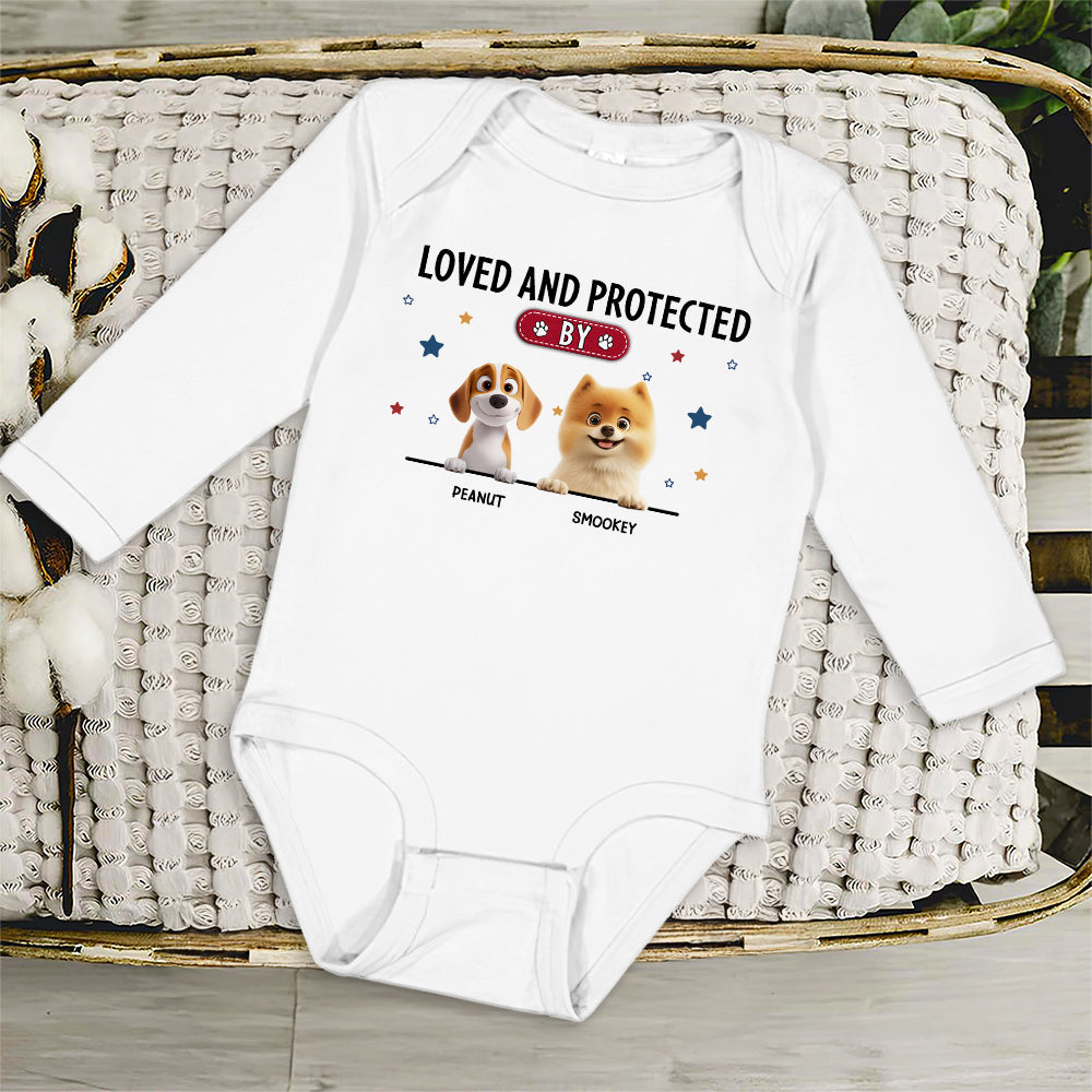 Adorable Personalized Long Sleeve Baby Onesie for Cherished Baby Love and Protection