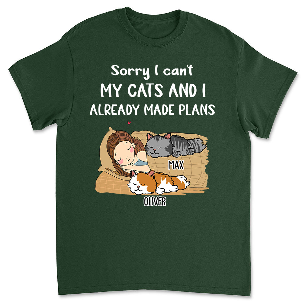 I Have Plans With My Cat - Personalized Custom Unisex 5.3 oz T-shirt for Pet Lovers