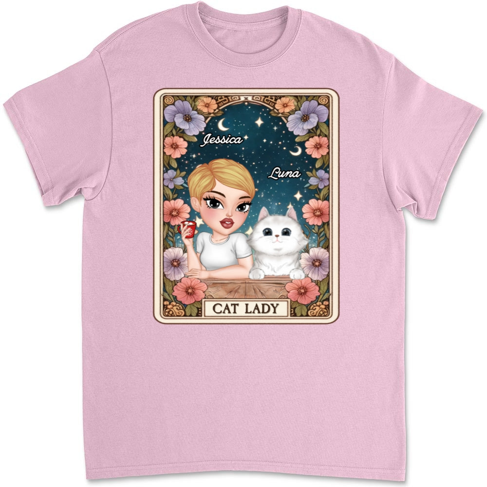 Customizable Cat Lady Tarot Unisex T-Shirt - Ideal Gift for Pet Lovers
