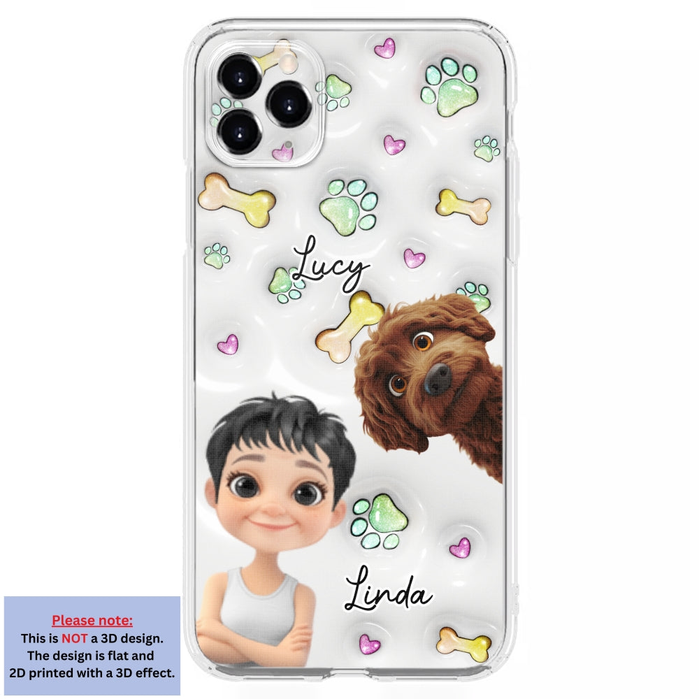 Lovey Human and Her Dogs - Exclusive Personalized Custom 3D Inflated Effect Smartphone Case