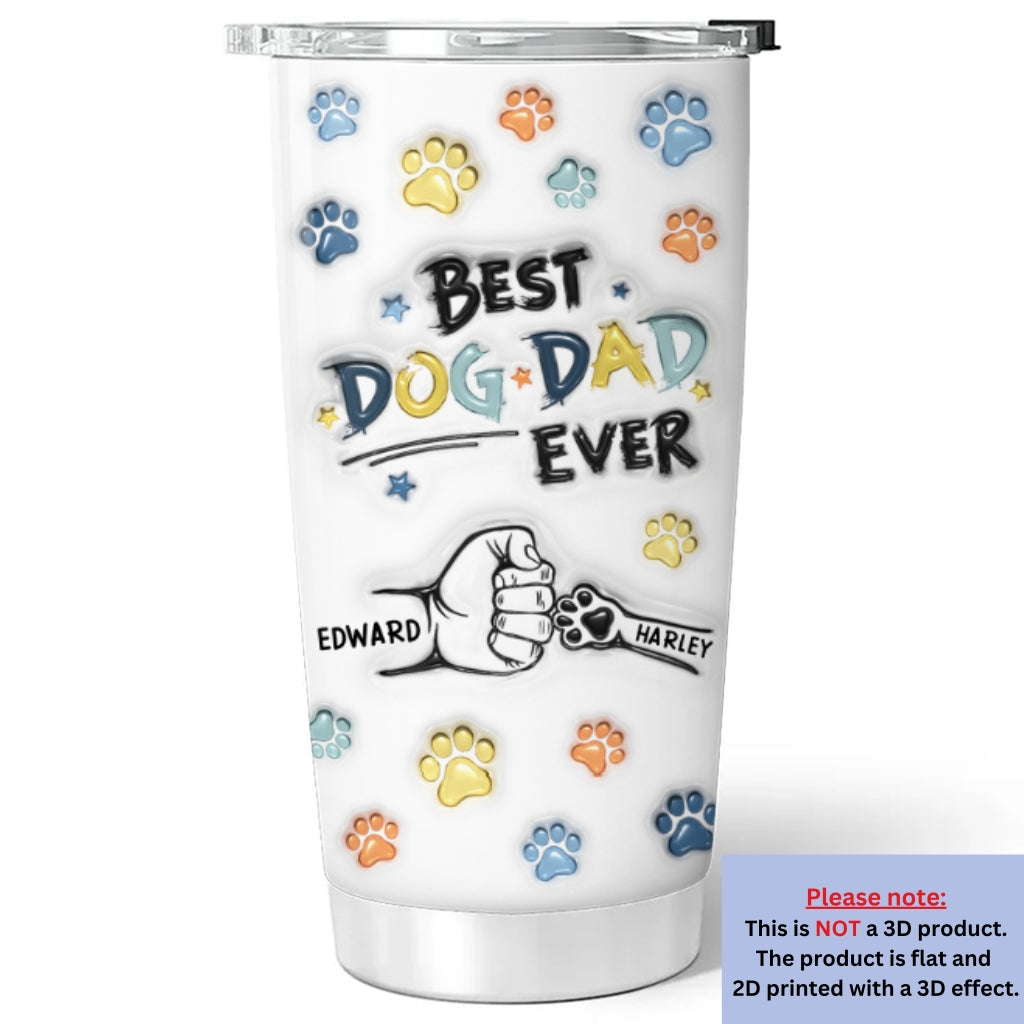 Best Personalized Custom 3D Inflated Effect Stainless Steel Tumbler for Dog Dads