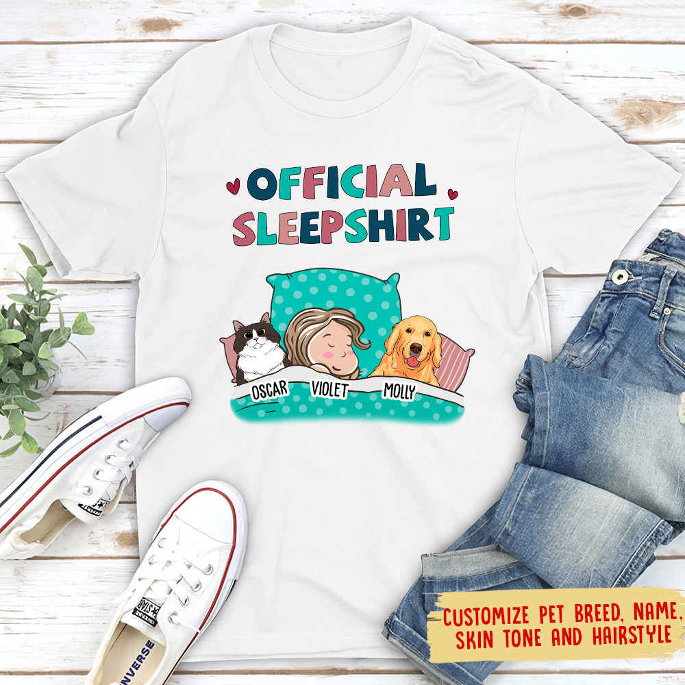 Customizable Pet Official Sleepshirt - Personalized Unisex T-shirt for Pet Lovers