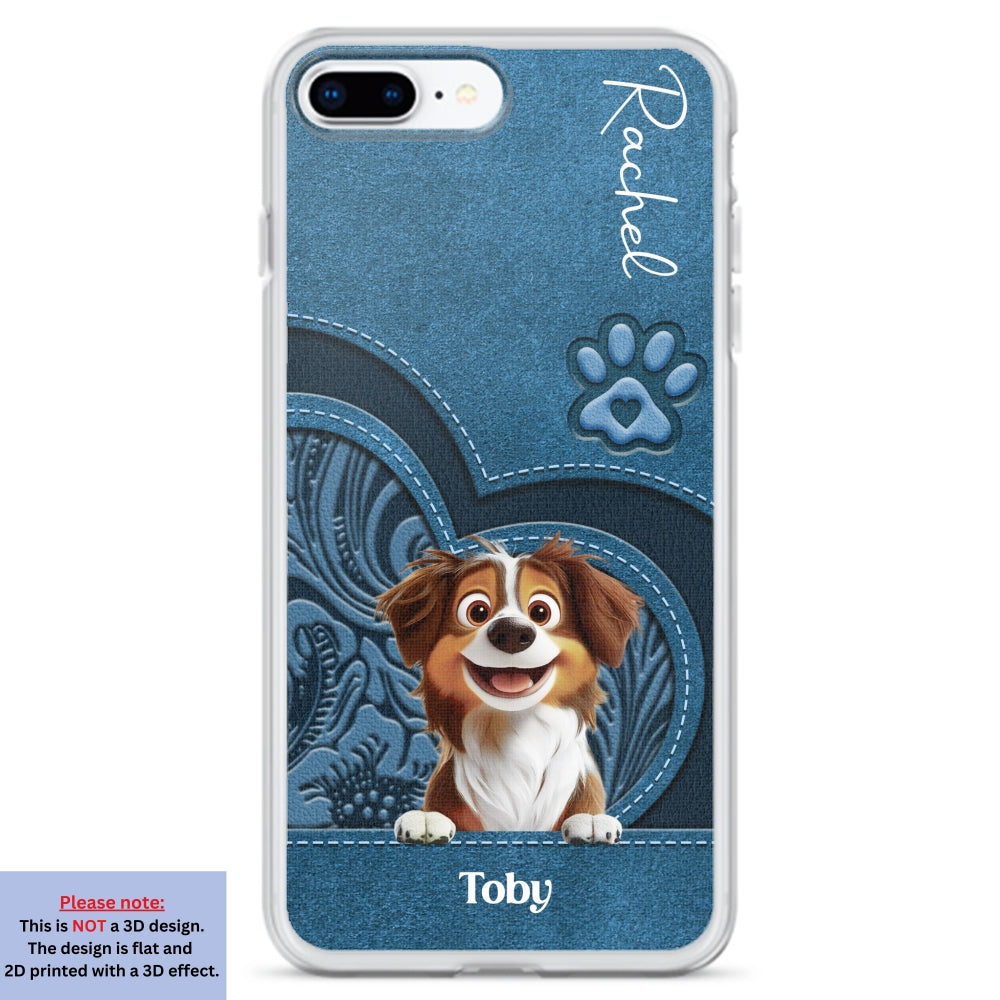 Adorable Dog Cartoon Personalized Custom Leather Phone Case