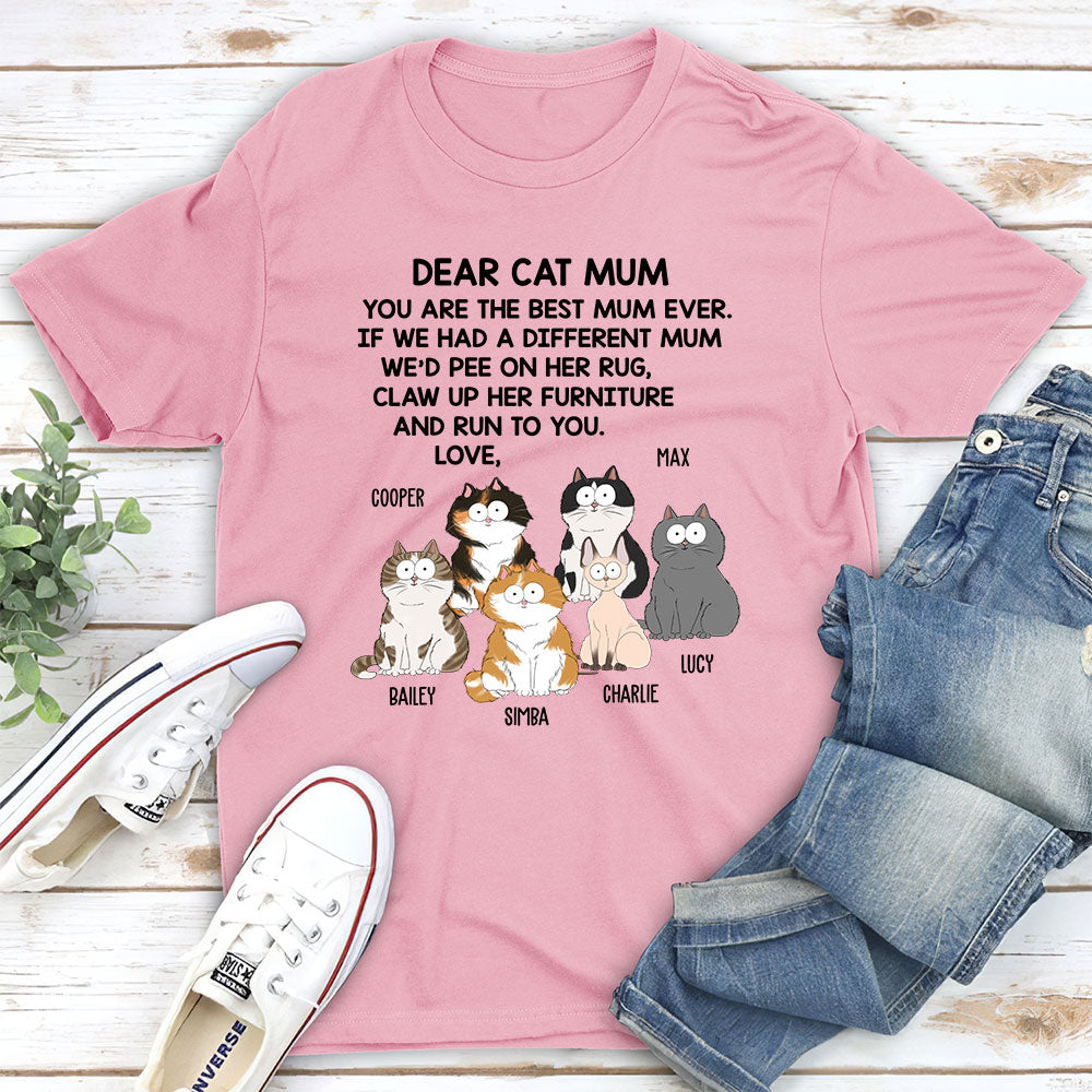 Unique Personalized Custom Unisex 5.3 oz Claw Up Her Furniture T-shirt for Pet Lovers