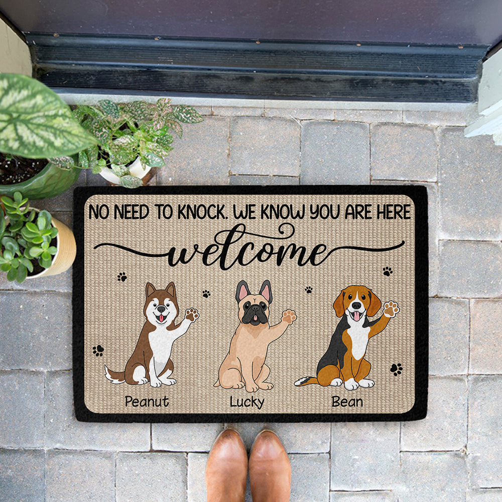 Personalized Custom Doormat - Dogs Know You're Here with Your Dog's Picture