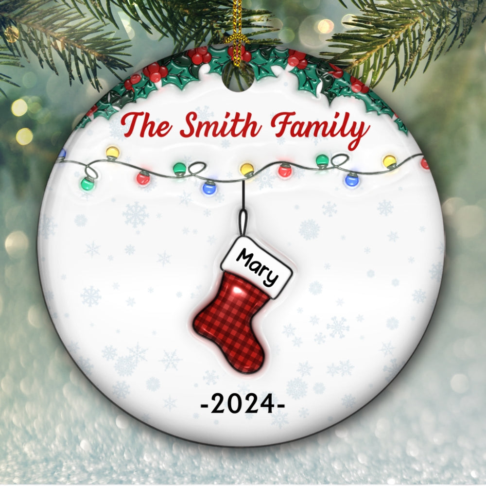 Unique Personalized Custom 3D Inflated Effect Premium White Ceramic Christmas Ornament