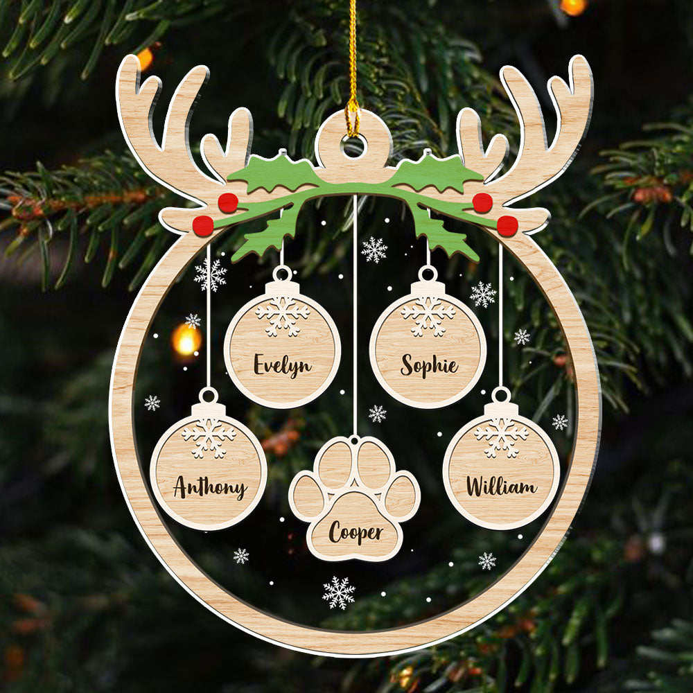 Unique Personalized Custom Paw Charm 4 Acrylic Christmas Ornament