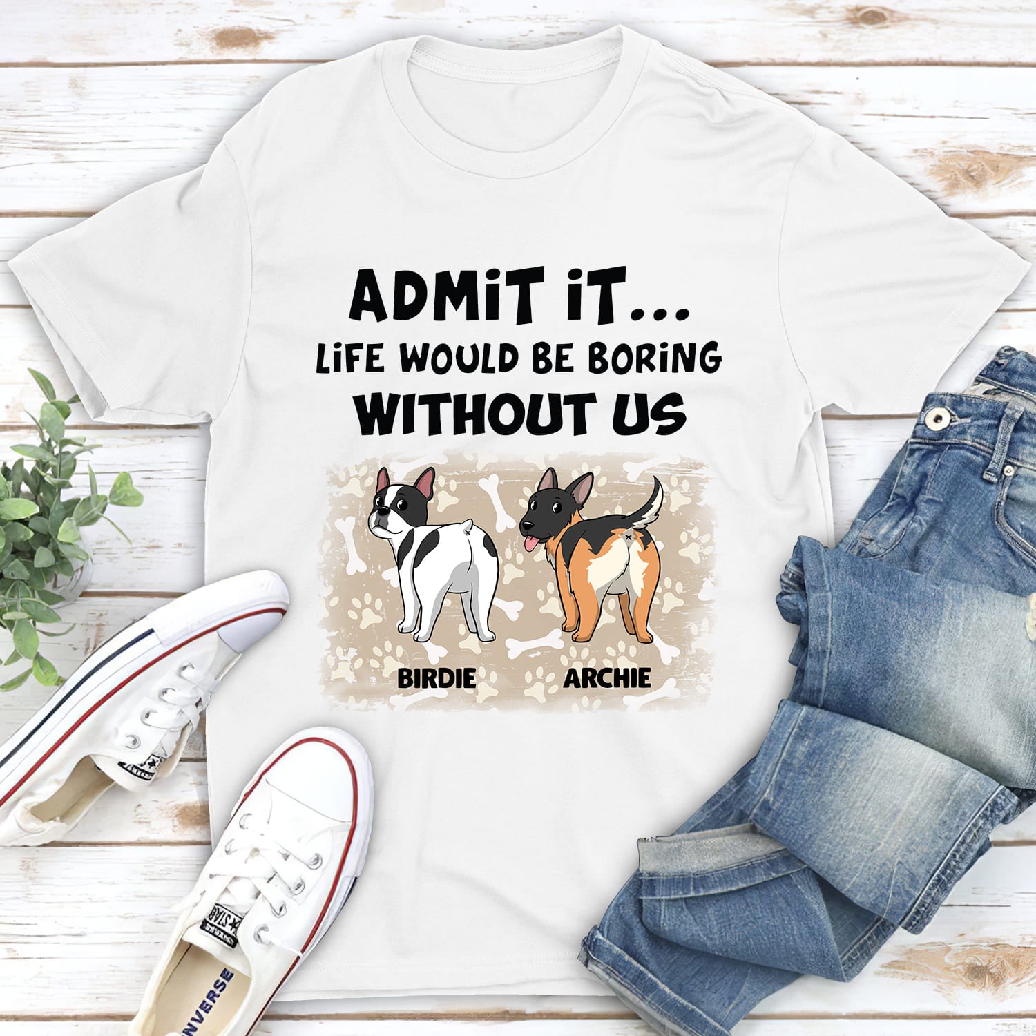 Without Us - Personalized Custom Unisex 5.3 oz T-shirt for Pet Lovers