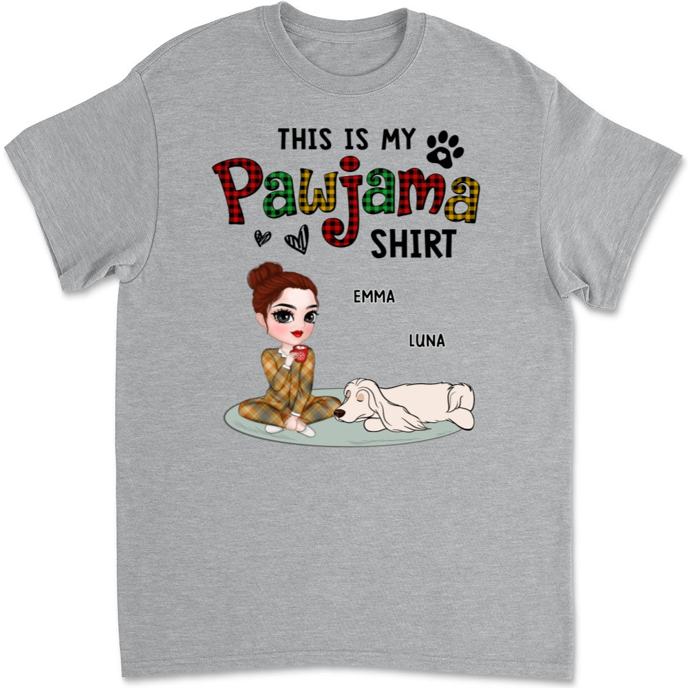 Pawjama Shirt Ver Pet - Personalized Custom Unisex 5.3 oz T-Shirt for Pet Lovers