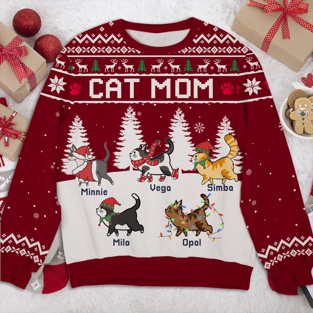 Winter Cat - Exclusive Personalized Custom All-Over-Print Unisex Sweatshirt for Pet Lovers