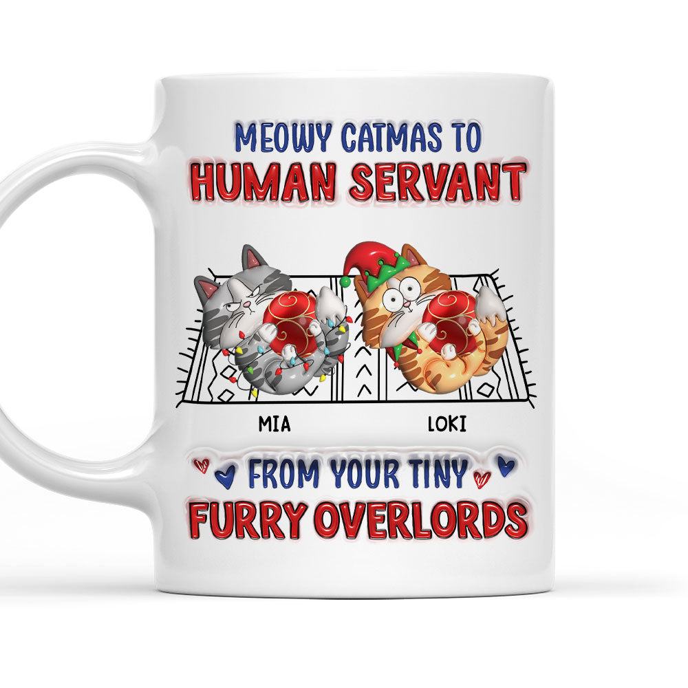 Meowy Catmas Personalized Custom 3D Inflated Effect Ceramic Mug for Human Servants