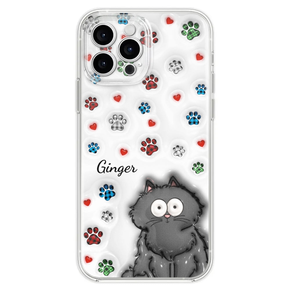 Charming Personalized Custom 3D Inflated Effect Phone Case for Lovely Cat Lovers