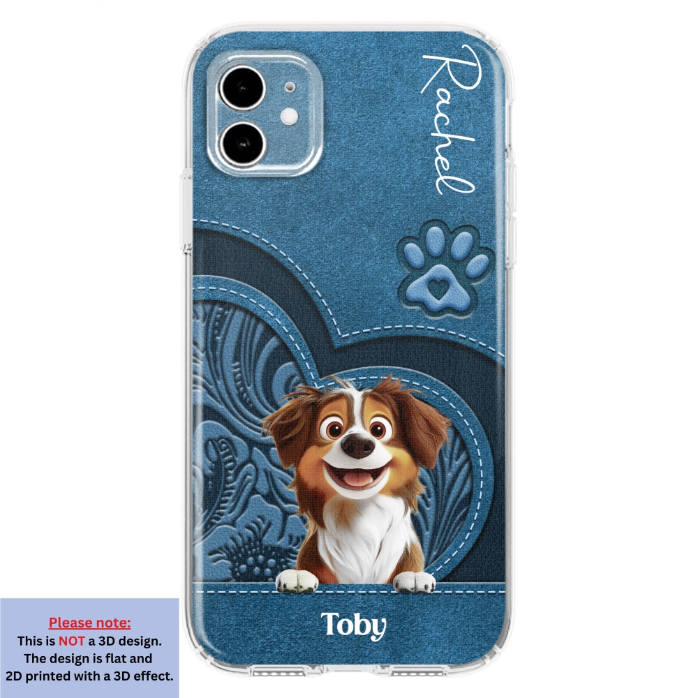 Adorable Dog Cartoon Personalized Custom Leather Phone Case