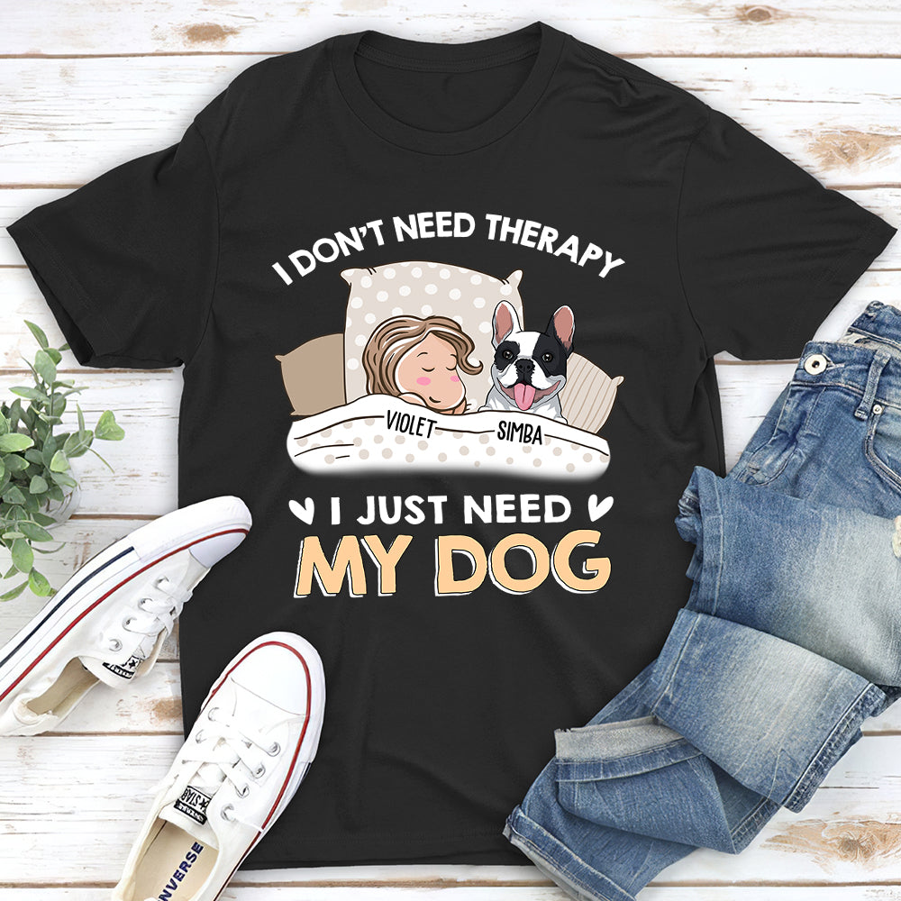 My Dog Is Therapy - Personalized Custom Unisex 5.3 oz T-shirt for Pet Lovers