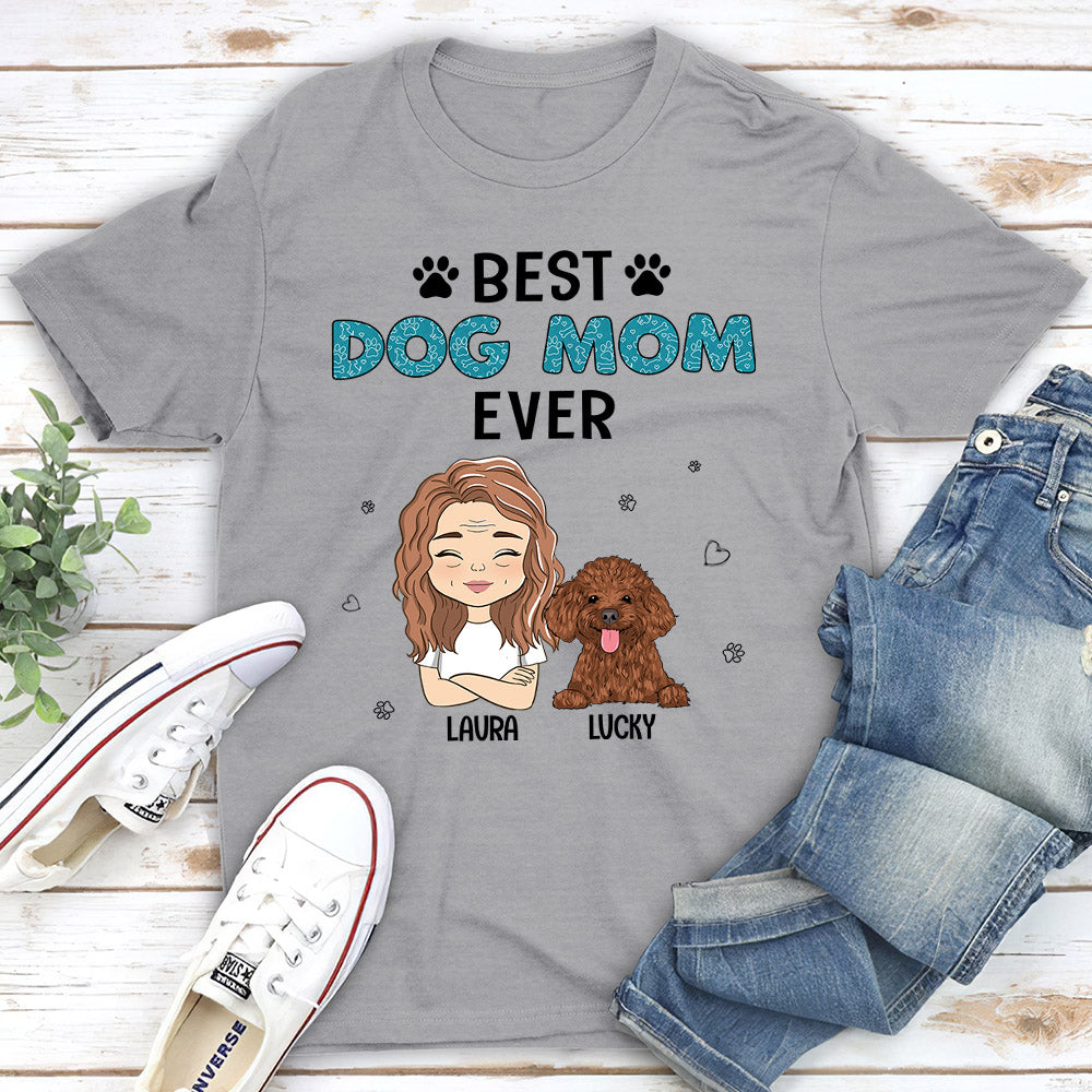 Best Dog Mom Chibi - Personalized Custom Unisex 5.3 oz T-shirt for Pet Lovers