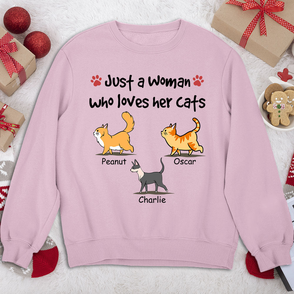 Just A Girl With Cats - Customizable Personalized Unisex 8.0 oz Sweatshirt